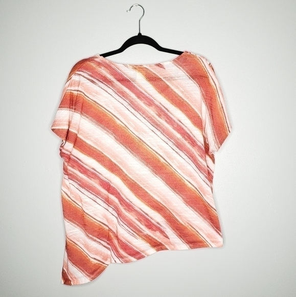 Faded Glory Sunset Stripe Asymmetrical Blouse - Picture 2 of 3